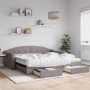 Trundle sofa bed with drawers taupe gray fabric 100x200 cm by vidaXL, Beds and slatted bases - Ref: Foro24-3197574, Price: 33...