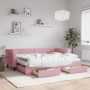 Trundle sofa bed with pink velvet drawers 80x200 cm by vidaXL, Beds and slatted bases - Ref: Foro24-3197839, Price: 501,09 €,...