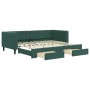 Trundle sofa bed with drawers dark green velvet 90x200 cm by vidaXL, Beds and slatted bases - Ref: Foro24-3196741, Price: 323...