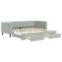 Sofá cama nido con cajones terciopelo gris claro 90x200 cm de vidaXL, Camas y somieres - Ref: Foro24-3196739, Precio: 367,28 ...