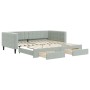 Trundle sofa bed with drawers light gray velvet 100x200 cm by vidaXL, Beds and slatted bases - Ref: Foro24-3196746, Price: 34...