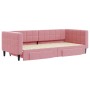 Sofá cama nido con cajones terciopelo rosa 90x200 cm de vidaXL, Camas y somieres - Ref: Foro24-3196742, Precio: 382,99 €, Des...