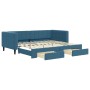 Trundle sofa bed with drawers blue velvet 90x200 cm by vidaXL, Beds and slatted bases - Ref: Foro24-3196738, Price: 379,24 €,...