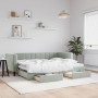 Trundle sofa bed with drawers light gray velvet 80x200 cm by vidaXL, Beds and slatted bases - Ref: Foro24-3196732, Price: 306...