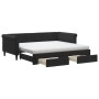 Trundle sofa bed with drawers black velvet 90x190 cm by vidaXL, Beds and slatted bases - Ref: Foro24-3197858, Price: 503,29 €...