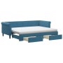 Trundle sofa bed with drawers blue velvet 80x200 cm by vidaXL, Beds and slatted bases - Ref: Foro24-3197835, Price: 500,13 €,...