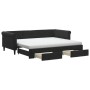 Trundle sofa bed with drawers black velvet 90x200 cm by vidaXL, Beds and slatted bases - Ref: Foro24-3197847, Price: 507,12 €...