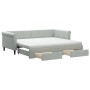 Trundle sofa bed with drawers light gray velvet 90x200 cm by vidaXL, Beds and slatted bases - Ref: Foro24-3197843, Price: 489...