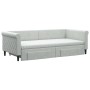 Trundle sofa bed with drawers light gray velvet 90x200 cm by vidaXL, Beds and slatted bases - Ref: Foro24-3197843, Price: 489...