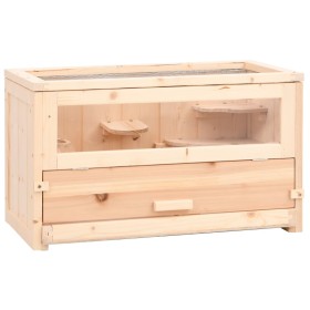 Jaula para hámster madera maciza abeto 60x30x35 cm de vidaXL, Jaulas y habitáculos para animales pequeños - Ref: Foro24-17237...