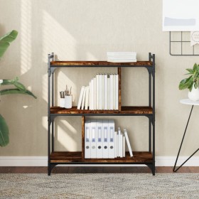 Bookshelf 3 shelves smoked oak wood 76x32x88 cm by vidaXL, Bookcases and shelves - Ref: Foro24-833932, Price: 50,99 €, Discou...