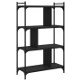 Librería de 4 estantes madera de ingeniería negra 76x32x123 cm de vidaXL, Librerías y estanterías - Ref: Foro24-833935, Preci...