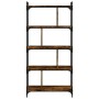 Bookcase with 5 shelves engineered wood smoked oak 76x32x158cm by vidaXL, Bookcases and shelves - Ref: Foro24-833942, Price: ...