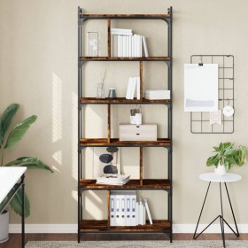 Bookstore 6 shelves smoked oak wood 76x32x192cm by vidaXL, Bookcases and shelves - Ref: Foro24-833947, Price: 98,99 €, Discou...