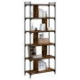 Bookstore 6 shelves smoked oak wood 76x32x192cm by vidaXL, Bookcases and shelves - Ref: Foro24-833947, Price: 95,97 €, Discou...