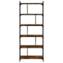 Bookstore 6 shelves smoked oak wood 76x32x192cm by vidaXL, Bookcases and shelves - Ref: Foro24-833947, Price: 95,97 €, Discou...