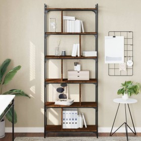 Bookcase with 6 shelves engineered wood oak brown 76x32x192 cm by vidaXL, Bookcases and shelves - Ref: Foro24-833949, Price: ...