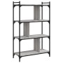 Sonoma gray engineered wood 4-shelf bookcase 76x32x123 cm by vidaXL, Bookcases and shelves - Ref: Foro24-833938, Price: 65,01...