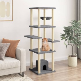 Cat scratching post with dark gray sisal posts 154 cm by vidaXL, Cat furniture - Ref: Foro24-172057, Price: 79,39 €, Discount: %