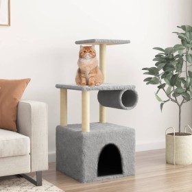 Árbol rascador gatos con postes de sisal gris claro 109,5 cm de vidaXL, Mobiliario para gatos - Ref: Foro24-172059, Precio: 3...