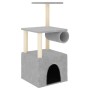 Árbol rascador gatos con postes de sisal gris claro 109,5 cm de vidaXL, Mobiliario para gatos - Ref: Foro24-172059, Precio: 3...