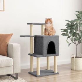 Rascador para gatos con postes de sisal gris oscuro 97 cm de vidaXL, Mobiliario para gatos - Ref: Foro24-172066, Precio: 39,9...