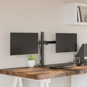 Black steel double monitor stand VESA 75/100 mm by vidaXL, Monitor and TV stands - Ref: Foro24-358002, Price: 29,99 €, Discou...