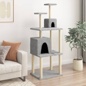 Cat scratching post with light gray sisal posts 167 cm by vidaXL, Cat furniture - Ref: Foro24-172068, Price: 58,42 €, Discoun...