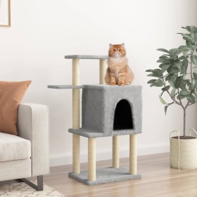 Rascador para gatos con postes de sisal gris claro 97 cm de vidaXL, Mobiliario para gatos - Ref: Foro24-172065, Precio: 37,26...