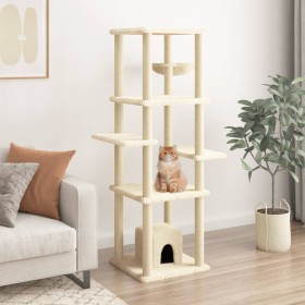 Cat scratching post with cream sisal posts 154 cm by vidaXL, Cat furniture - Ref: Foro24-172055, Price: 76,99 €, Discount: %