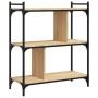 Bookcase with 3 shelves engineered wood Sonoma oak 76x32x88 cm by vidaXL, Bookcases and shelves - Ref: Foro24-833931, Price: ...