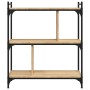 Bookcase with 3 shelves engineered wood Sonoma oak 76x32x88 cm by vidaXL, Bookcases and shelves - Ref: Foro24-833931, Price: ...