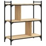 Bookcase with 3 shelves engineered wood Sonoma oak 76x32x88 cm by vidaXL, Bookcases and shelves - Ref: Foro24-833931, Price: ...