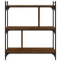 Bookcase with 3 shelves engineered wood oak brown 76x32x88 cm by vidaXL, Bookcases and shelves - Ref: Foro24-833934, Price: 5...