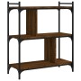 Bookcase with 3 shelves engineered wood oak brown 76x32x88 cm by vidaXL, Bookcases and shelves - Ref: Foro24-833934, Price: 5...