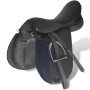 17.5" and 12 cm black leather horse saddle set, 5 in 1 by vidaXL, Frames - Ref: Foro24-90644, Price: 189,87 €, Discount: %