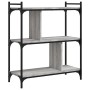 Librería 3 estantes madera ingeniería gris Sonoma 76x32x88 cm de vidaXL, Librerías y estanterías - Ref: Foro24-833933, Precio...