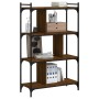 Bookshelf 4 shelves wood engineering brown oak 76x32x123 cm by vidaXL, Bookcases and shelves - Ref: Foro24-833939, Price: 65,...