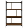 Bookshelf 4 shelves wood engineering brown oak 76x32x123 cm by vidaXL, Bookcases and shelves - Ref: Foro24-833939, Price: 65,...