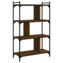 Bookshelf 4 shelves wood engineering brown oak 76x32x123 cm by vidaXL, Bookcases and shelves - Ref: Foro24-833939, Price: 65,...