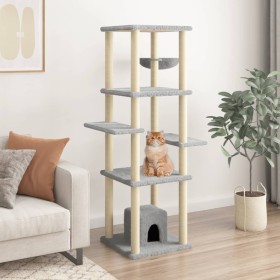 Cat scratching post with light gray sisal posts 154 cm by vidaXL, Cat furniture - Ref: Foro24-172056, Price: 76,88 €, Discoun...