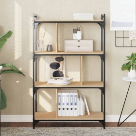 Bookcase with 4 shelves engineered wood Sonoma oak 76x32x123 cm by vidaXL, Bookcases and shelves - Ref: Foro24-833936, Price:...