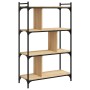 Bookcase with 4 shelves engineered wood Sonoma oak 76x32x123 cm by vidaXL, Bookcases and shelves - Ref: Foro24-833936, Price:...