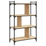 Bookcase with 4 shelves engineered wood Sonoma oak 76x32x123 cm by vidaXL, Bookcases and shelves - Ref: Foro24-833936, Price:...