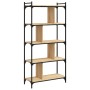 Bookcase with 5 shelves engineered wood Sonoma oak 76x32x158 cm by vidaXL, Bookcases and shelves - Ref: Foro24-833941, Price:...