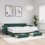 Sofá cama nido con cajones terciopelo verde oscuro 80x200 cm de vidaXL, Camas y somieres - Ref: Foro24-3196996, Precio: 502,4...