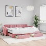 Trundle sofa bed with pink velvet drawers 80x200 cm by vidaXL, Beds and slatted bases - Ref: Foro24-3196997, Price: 472,14 €,...