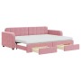 Trundle sofa bed with pink velvet drawers 80x200 cm by vidaXL, Beds and slatted bases - Ref: Foro24-3196997, Price: 472,14 €,...