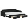 Sofá cama nido con cajones terciopelo negro 80x200 cm de vidaXL, Camas y somieres - Ref: Foro24-3196998, Precio: 485,99 €, De...