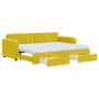 Sofá cama nido con cajones terciopelo amarillo 80x200 cm de vidaXL, Camas y somieres - Ref: Foro24-3196999, Precio: 513,31 €,...